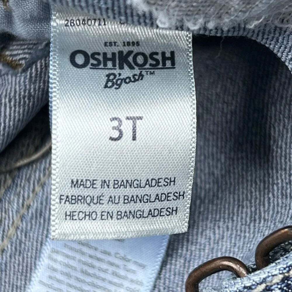 OshKosh B'Gosh Logo Denim‎ Overalls Toddler Coveralls Play, Farm, Everyday Sz 3T